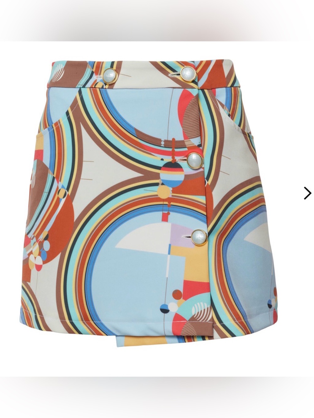 Multicolor Geometric Print Mini Skirt - Brand Unspecified